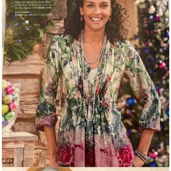 Sundance Tops - Sundance 100% Silk Sugarplum Garden Blouse Women’s XS Colorful Long Sleeve Top